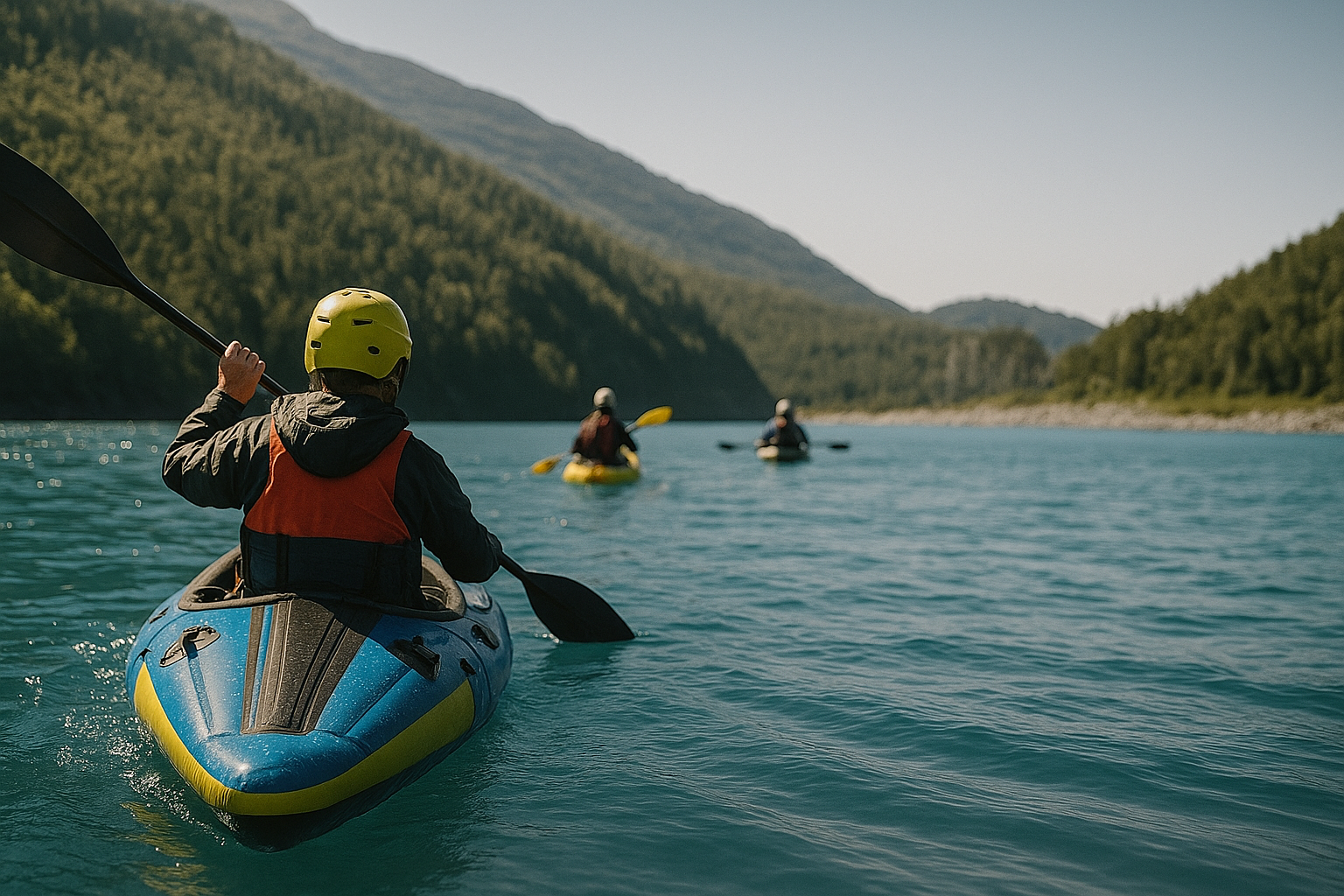 Pueliando en packraft por lagos andinos